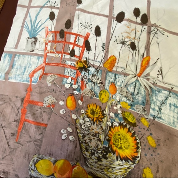 Beautiful fall inspired silk scarf.  Name tag not on scarf. - Picture 3 of 4